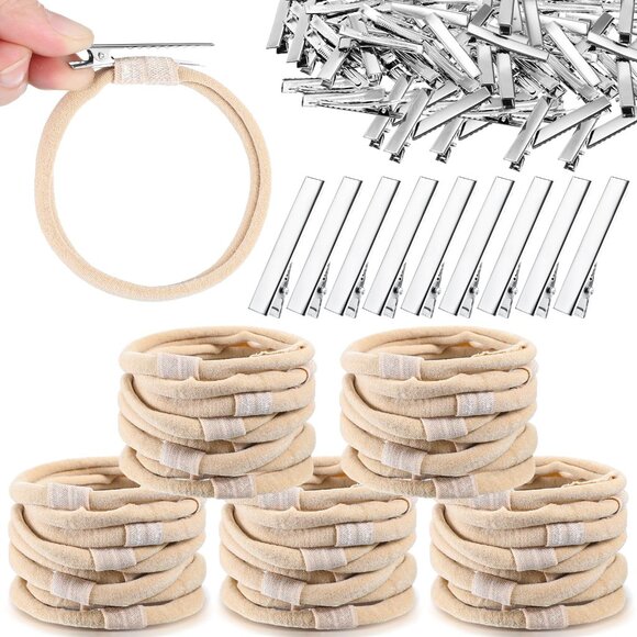 200 Pcs Nylon Headbands Hair Clips DIY Baby Toddler Girls Crafts